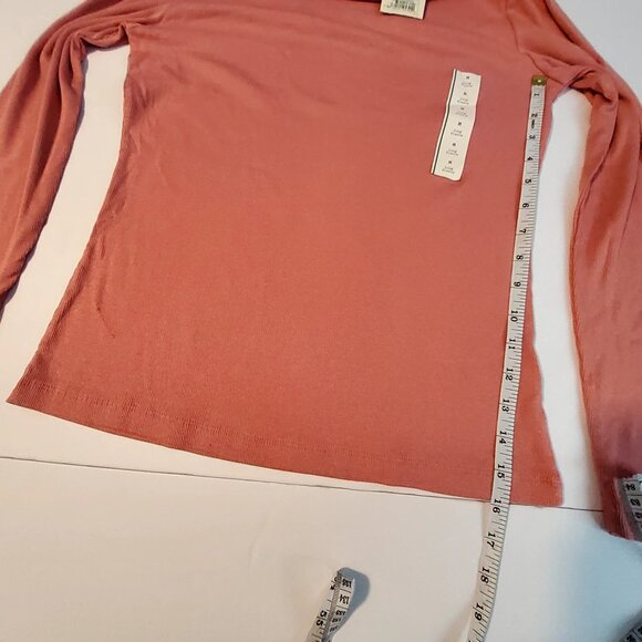 A New Day Womens SizeM Ribbed Long Sleeve Top In Rose Pink Crew neckline - Picture 4 of 9